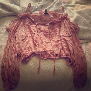 Floral print loose fitting blouse